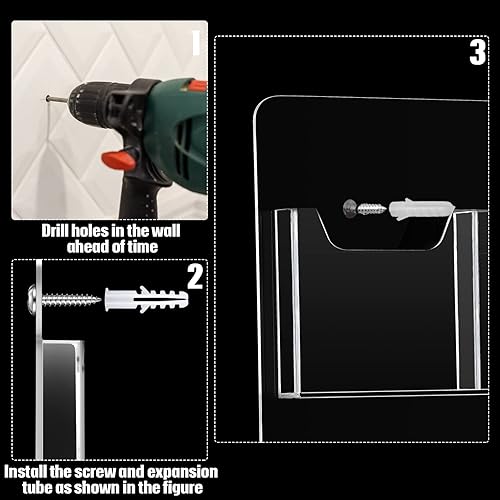 Miniatura 5 de Eersida Soporte de acrílico para folletos de 10 bolsillos, soporte de exhibición para folletos, soporte de ranura múltiple para negocios, soporte de