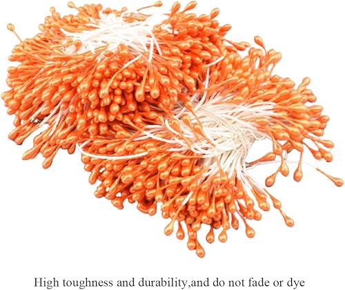 Miniatura 99 de HAHIYO 700 piezas de 0.118 in de perla amarilla de doble cabeza de estambres de flores Pistilo hecho a mano, flores artificiales para flore Amarillo