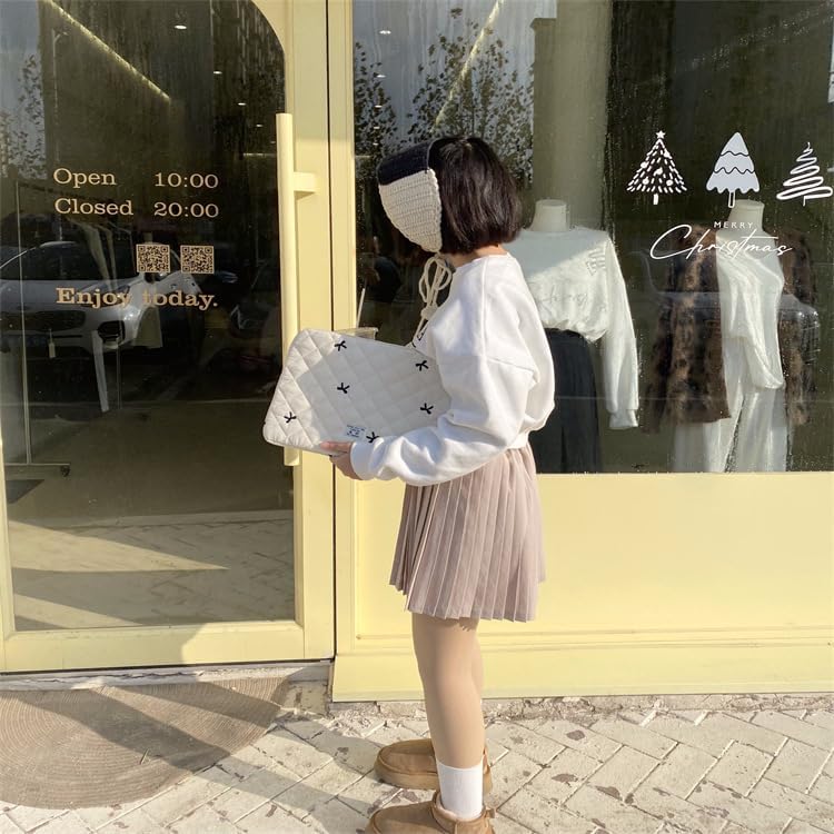 Cute Bow Graphic Carrying Laptop Bag Y2K Preppy Laptop Sleeve Case Bag Kawaii Pad Computer Protect Case Pouch (13-14 inch,White) - Image 5