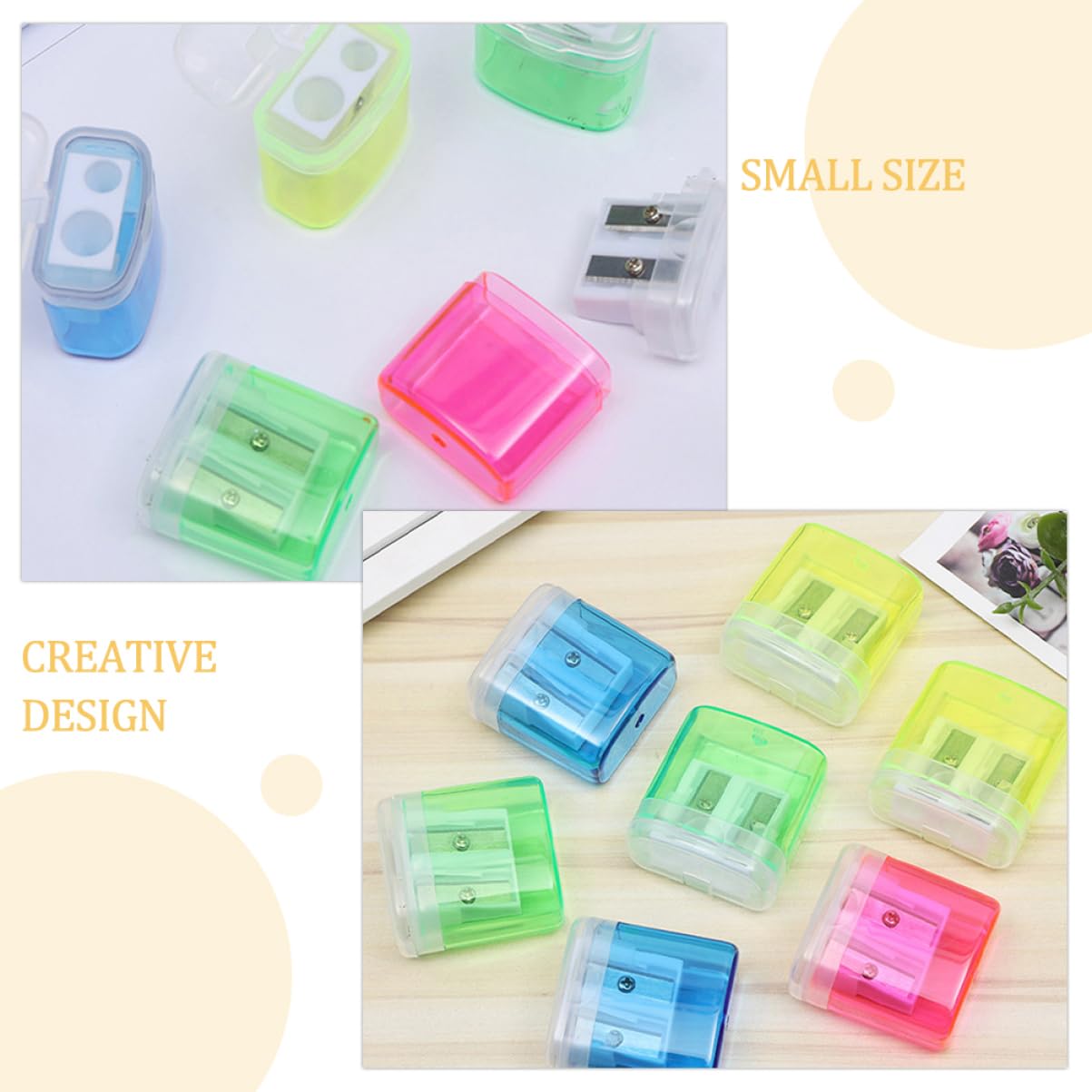 STOBOK 48 Pièces Taille-crayons Portables Légers Fournitures de Bureau Écolier pour Étudiants et Garçon et Filles
