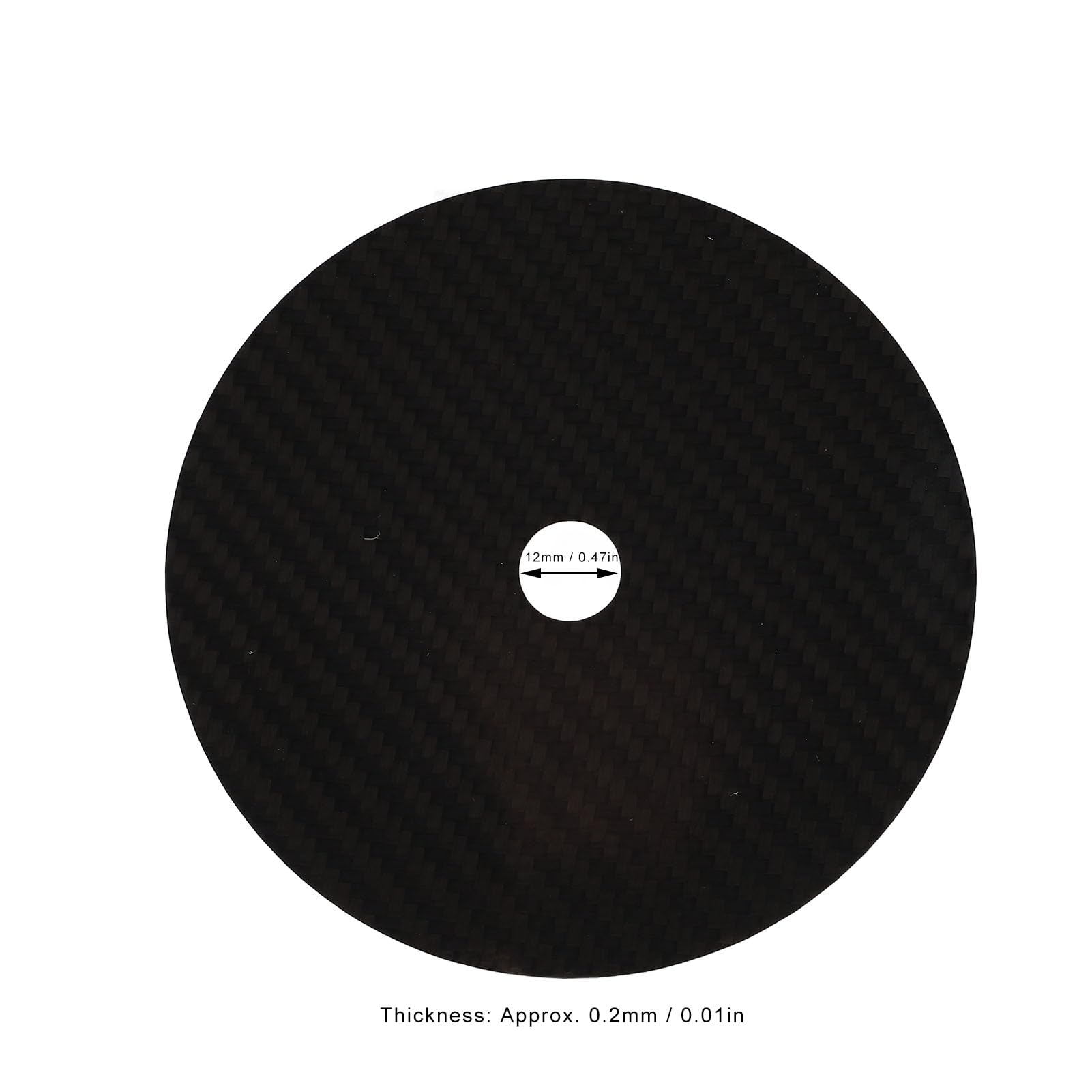 SIXRUN Carbon Fiber CD Tuning Pad 0.2mm CD DVD Stabilizer Mat con Assorbimento Vibrazioni per Miglior Chiarezza del Suono e Bassa Distorsione (BLACK)