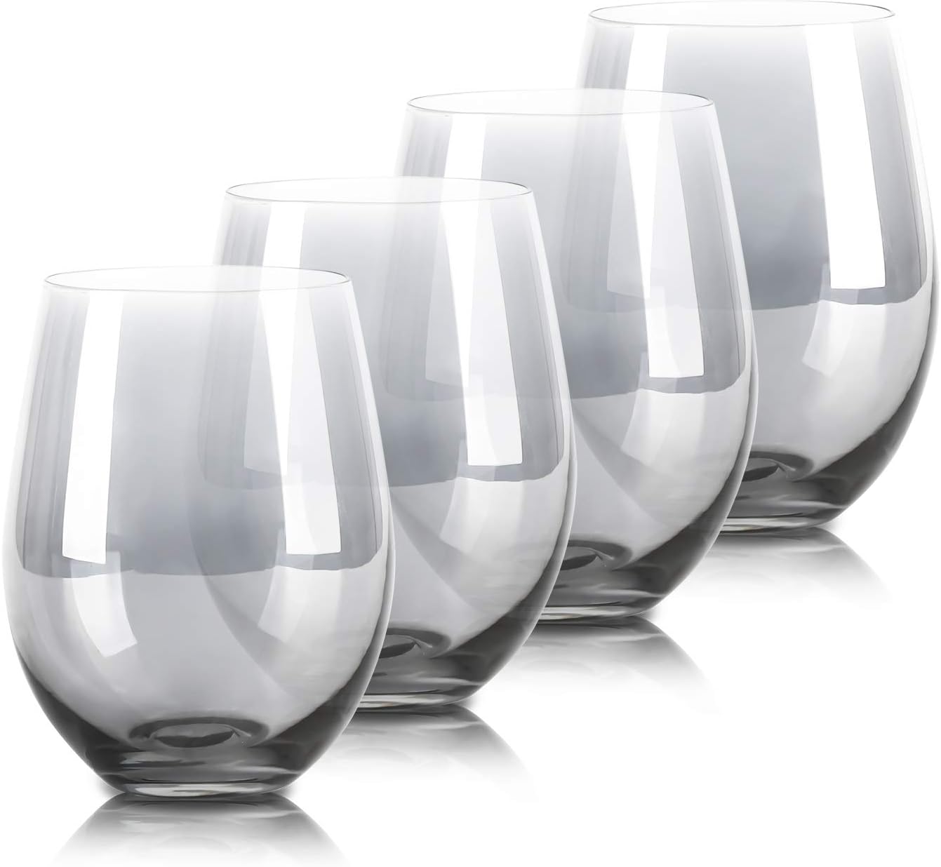 Amazon.com | Grey Drinking Glasses, Beasea 18.6oz Cocktail Glasses Set ...