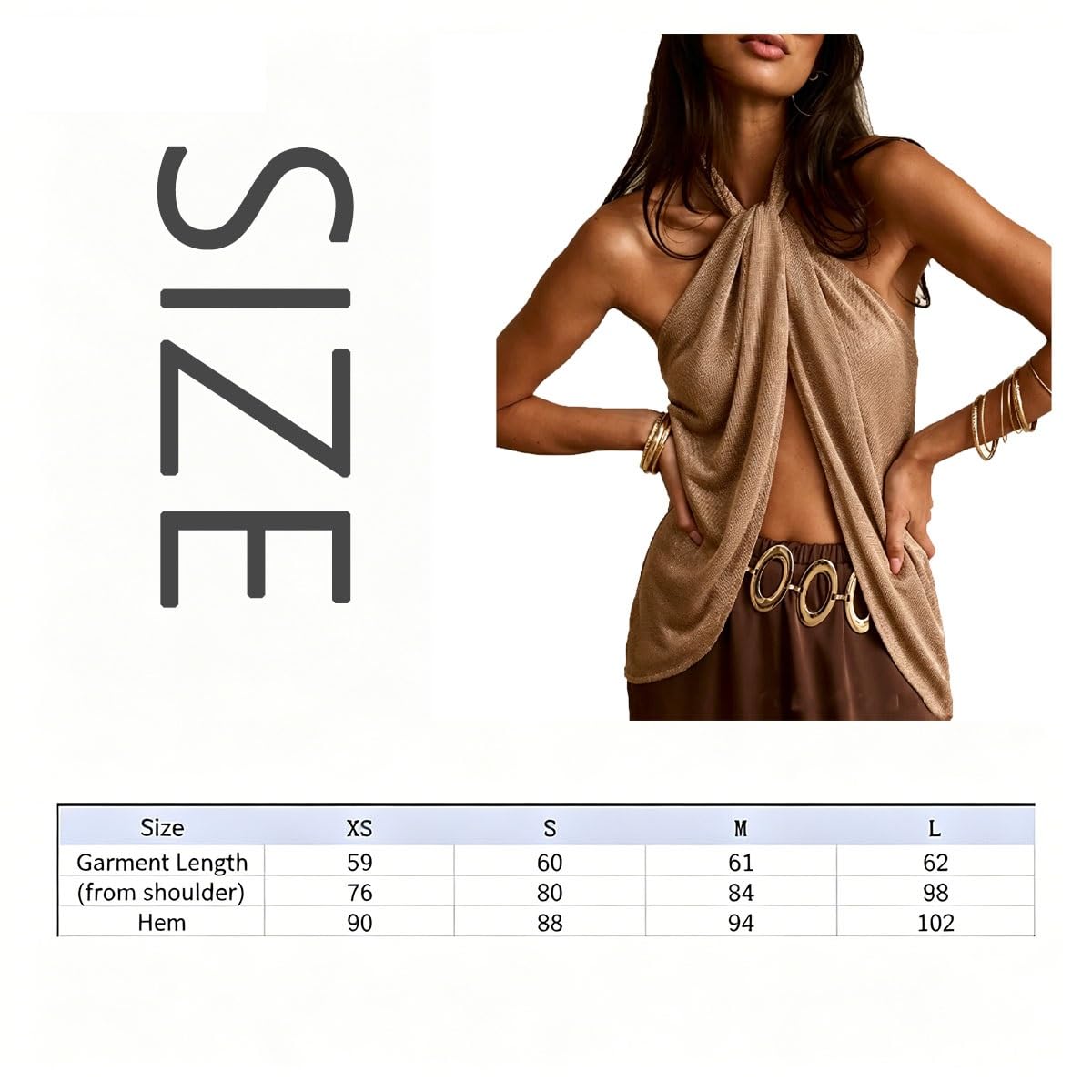 Top de Seda sin Espalda for Mujer, Camiseta sin Mangas Plisada con Abertura sin Espalda, Camiseta sin Mangas Recortada, Ropa Informal de Fiesta de Estilo Bohemio