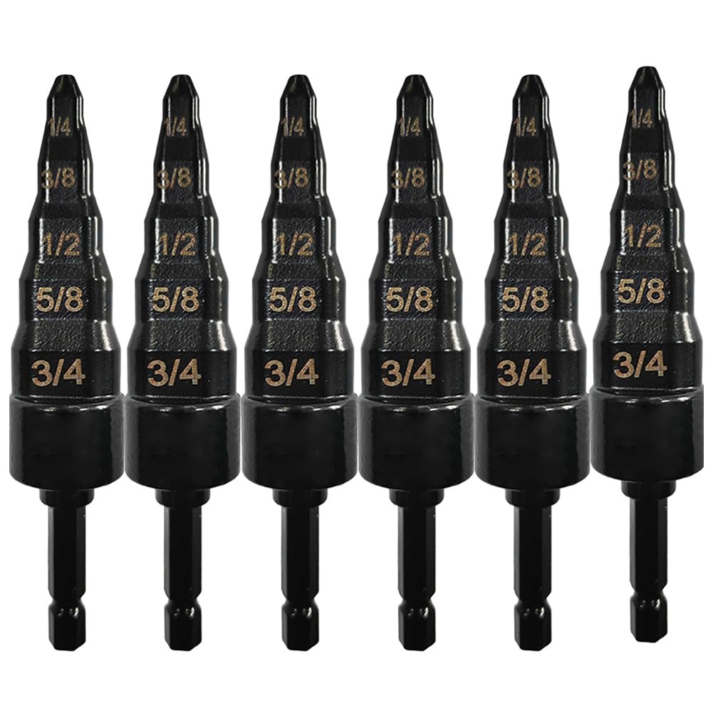 6Pcs Pipe Expander Air Conditioner Copper Pipe Expander Swaging Drill Bit Swage Tube Expander Soft HVAC Repair A