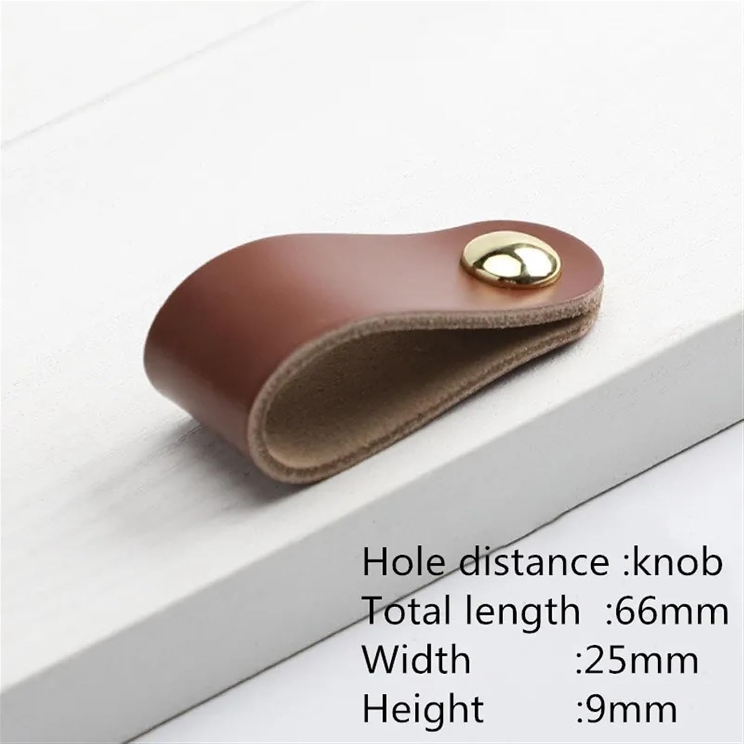 Furniture Drawer Knobs Cabinet Door Handles Wardrobe Cupboard Door Pulls Soft Leather Handle Hardware 2Pcs(Red-Brown)