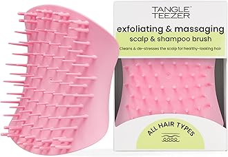 Tangle Teezer The Scalp Exfoliator & Massager - Perfect for Hair Treatment & Scalp Detox - Removes Dirt & Dead Skin Cells - Use in Shower or with Hair Oil - Pretty Pink
