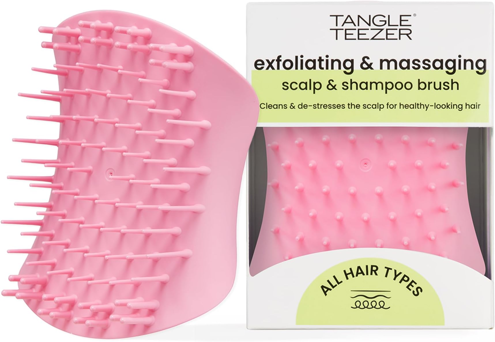 Tangle Teezer The Scalp Exfoliator & Massager - Perfect for Hair Treatment & Scalp Detox - Removes Dirt & Dead Skin Cells - Use in Shower or with Hair Oil - Pretty Pink