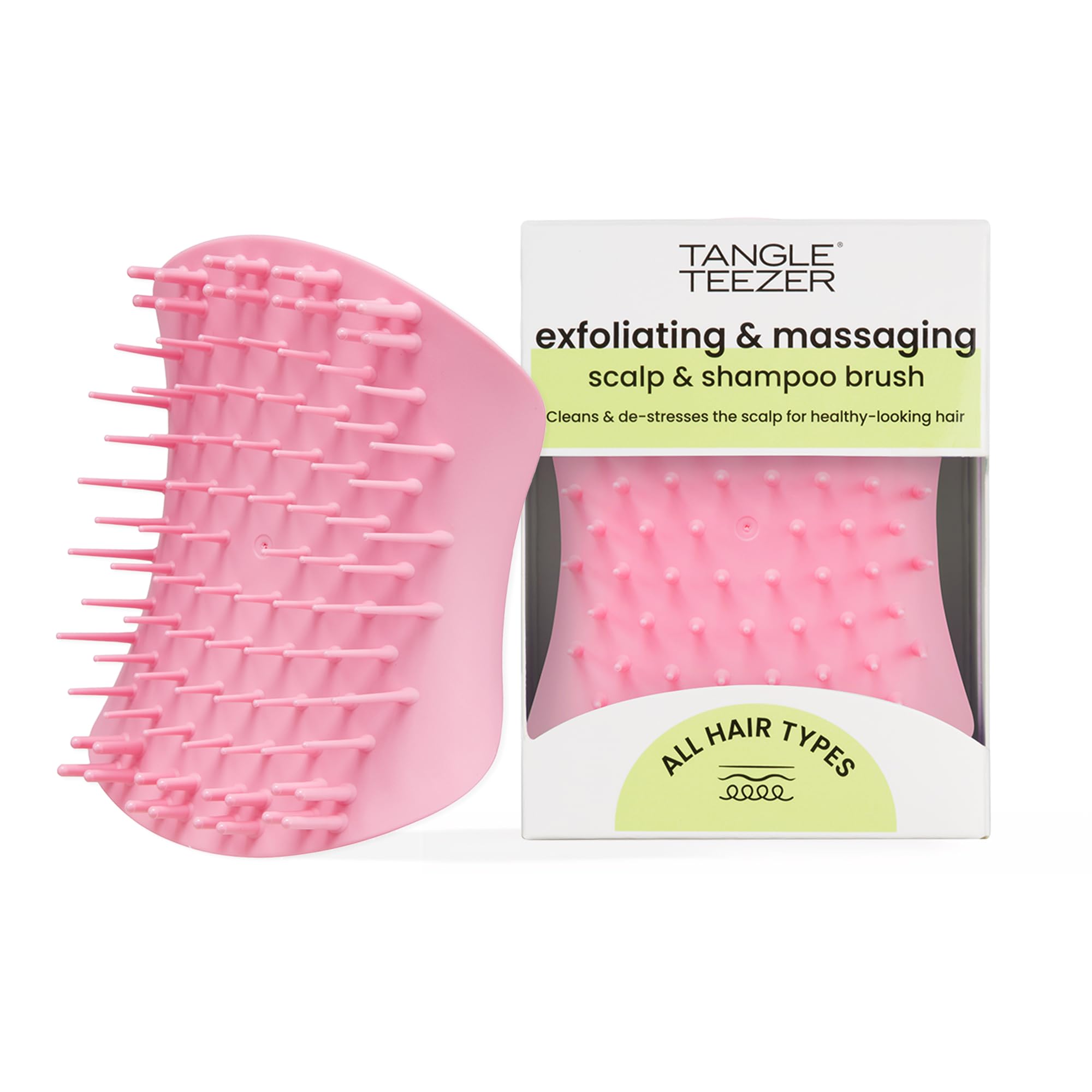 Tangle Teezer The Scalp Exfoliator & Massager - Perfect for Hair Treatment & Scalp Detox - Removes Dirt & Dead Skin Cells - Use in Shower or with Hair Oil - Pretty Pink