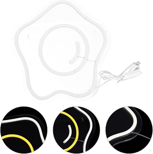 Miniatura 7 de Uonlytech Luces de neón LED con forma de huevo frito lámpara de noche USB luz de noche en forma de huevo frito letrero de neón LED de escritorio luz