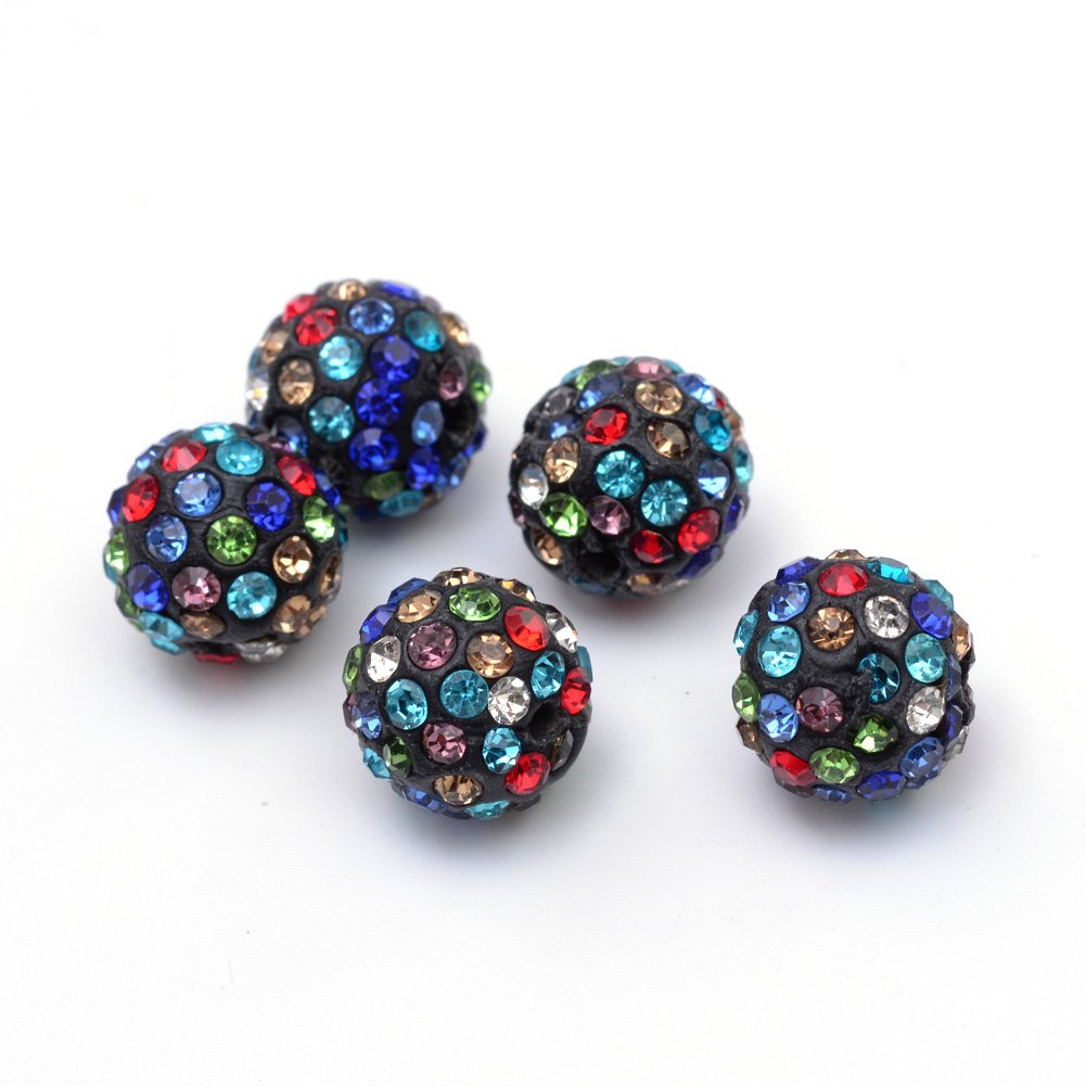 20 Perles Strass En Argile Vert Sapin - Haute Qualité, 10 Mm, ~65 Strass/pièce