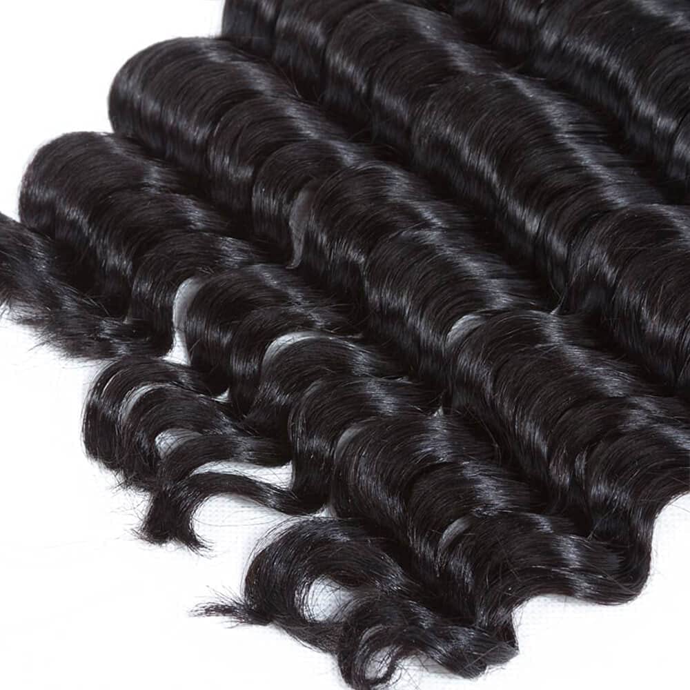 QTHAIR 18A Loose Deep Wave Bundles Human Hair 12 14 16 inch Loose Deep Curly Human Hair Bundles 100% Virgin Hair Bundles 300g Natural Color Double Weft for Black Women