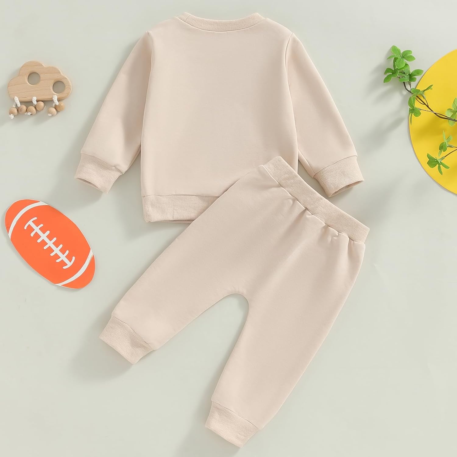 Toddler Baby Boy Football Outfits Rugby Sweatshirt Jogger Pants Set Infant Fall Winter Game Day Clothes - Image 3