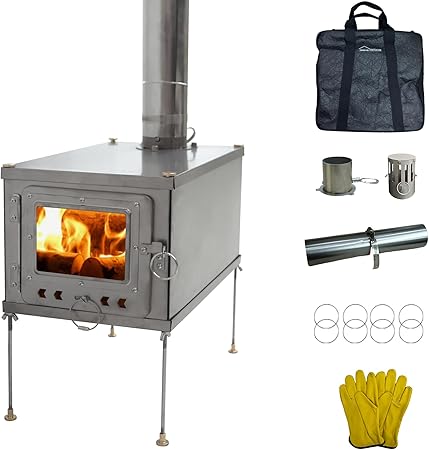DANCHEL OUTDOOR T1 Lightweight Small Titanium Hot Tent Stove with