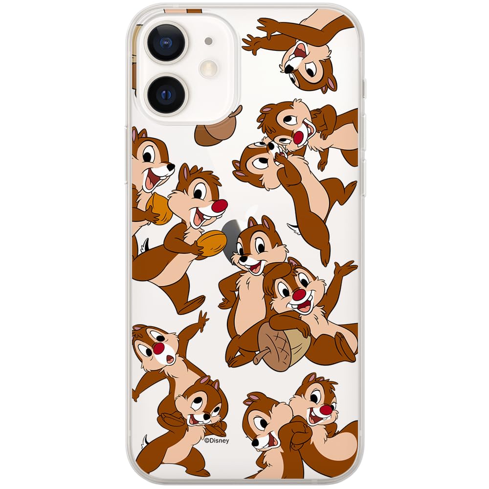 ERT GROUP mobile phone case for Iphone 12 Mini original and officially Licensed Disney pattern Chip & Dale 004 optimally adapted to the shape of the mobile phone, partially transparent