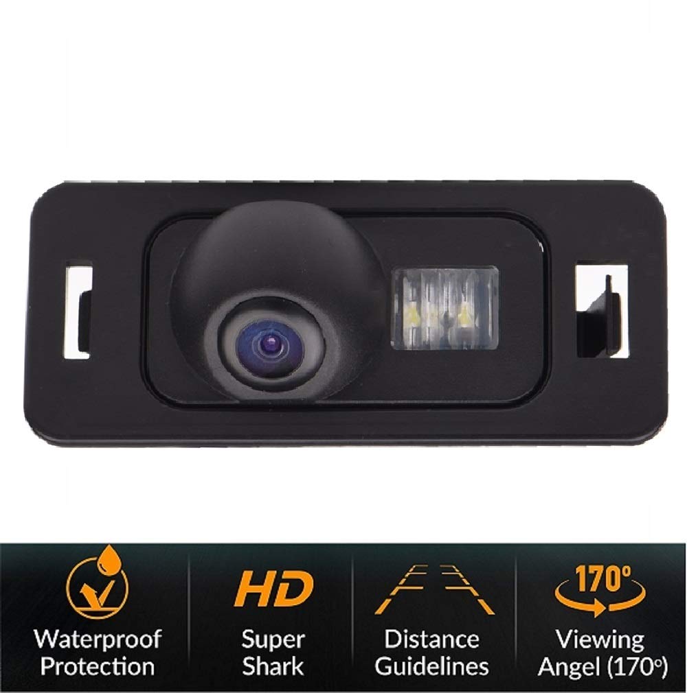Telecamera per retromarcia, impermeabile, visione notturna, per auto, per parcheggio, luce targa (nero), per BMW Serie 3, 5, E39 E60 E90 E91 E92 X5 E53 E70, X6, X3 F25 E83 X1 E81