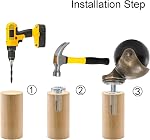 Yarlung 8 Pack 2 Inch Ball Caster Wheels with Swivel Stem, Antique Brass Casters with Mounting Stem Sleeve Socket (5/16" x 1-1/2") for Furniture Chairs Sofa Cabinets
