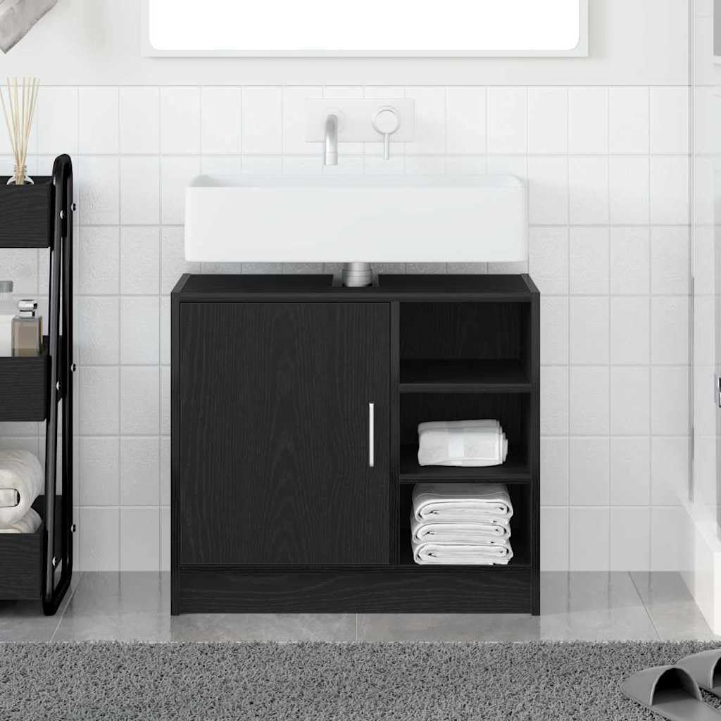 vidaXL Cabinet de Salle de Bain Chêne Noir 63 x 29 x 55 cm
