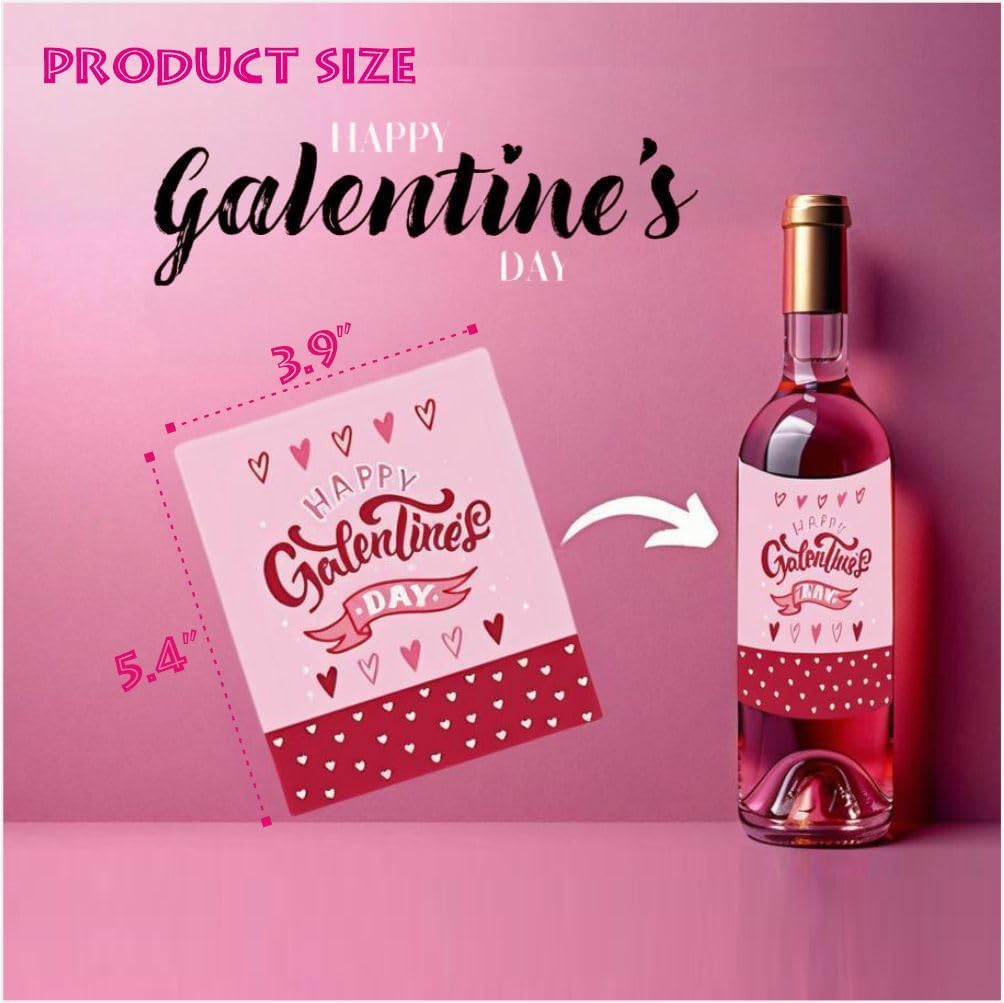 30 Pcs Galentine’s Day Wine Label Sticker – Champagne Bottle Decals for Beverage Bar, Girl Party Decorations, Galentine’s & Valentine’s Day Party Favor Gift