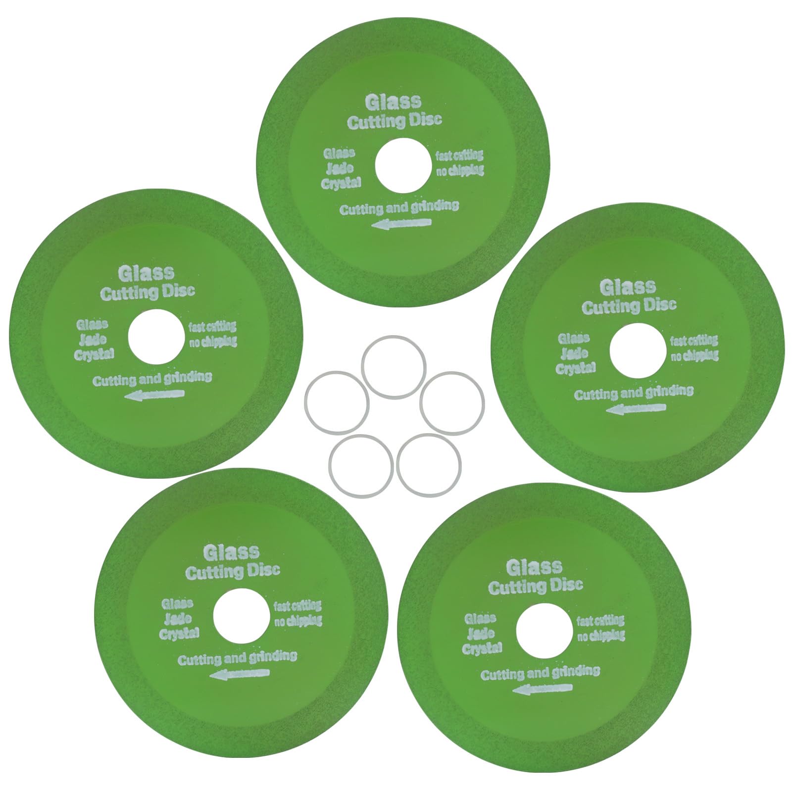 Paquete de 5 discos de corte de vidrio de diamante para amoladora angular, hoja ultrafina de 4.5 pulgadas para cortes suaves y precisos en botellas de vidrio, azulejos, cerámica, jade y vino