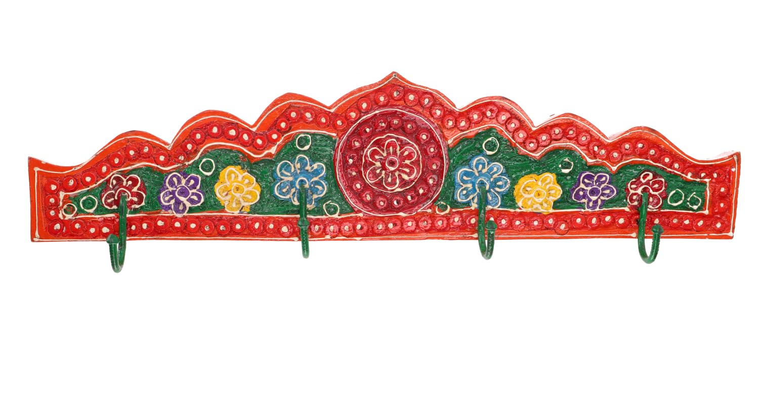 Guru-Shop Appendiabiti Da Parete Multicolore In Legno E Metallo - 25x39x8 Cm - 4