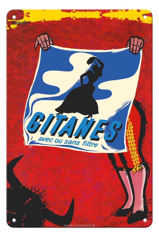 Amazon.com: Gitanes French Brand Cigarettes - With or Without Filter (Avec  ou Sans Filtre) - Matador - Vintage Advertising Poster by Georges  Yoldjoglou c.1950s