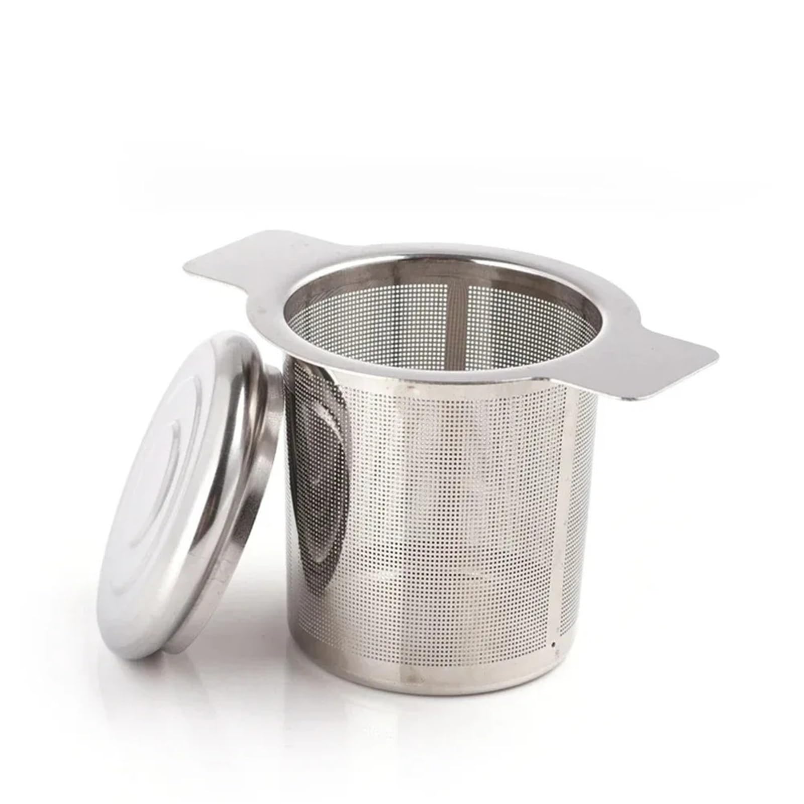 5 infusori da tè a rete fine, in acciaio inox, con doppio manico, a prova di perdite, da appendere, per casa e ufficio, per foglie di tè sfuse e spezie