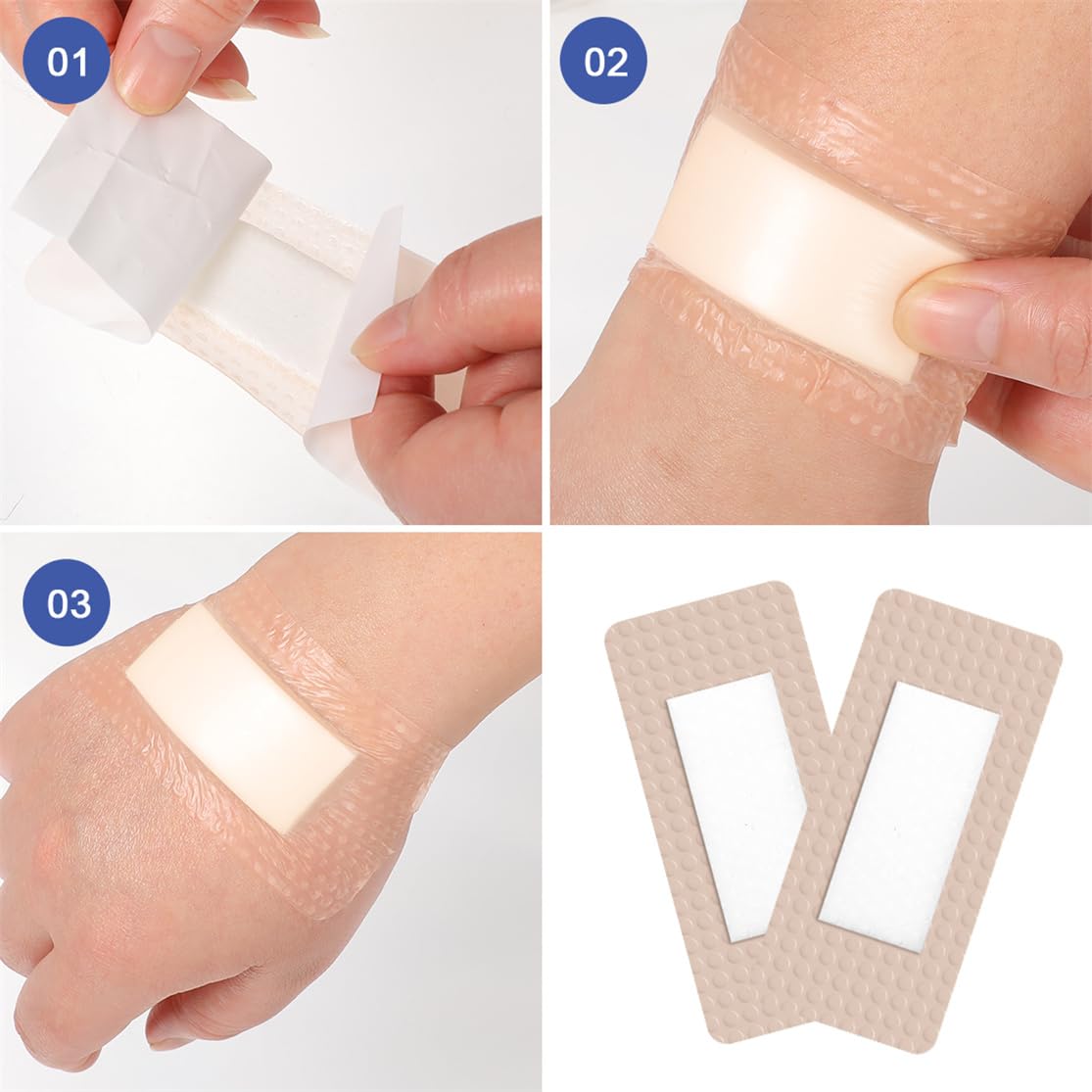 Silicone Foam Dressing Wound Dressing Bandage with Adhesive Border 5Pack Super Absorbent Bed Sore Patches Waterproof Silicone Foam Pads for Wound Care Pressure Ulcers — Amazon image 6