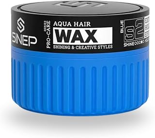 SINEP WAX Pro-Care Aqua Hair Shining & Creative Styling Wax, Blue S2 Extra Holding Effect 150 ml 5.07fl.oz
