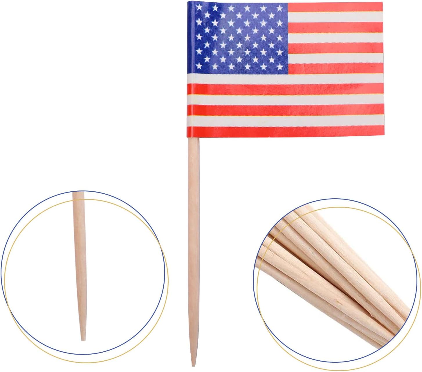 100 pcs US American Set sea, land, air, military toothpick flag Mini Small Army Armed Cupcake Toppers Stick Flag Decorations for Memorial Day,Veterans Day Decoration - Image 4