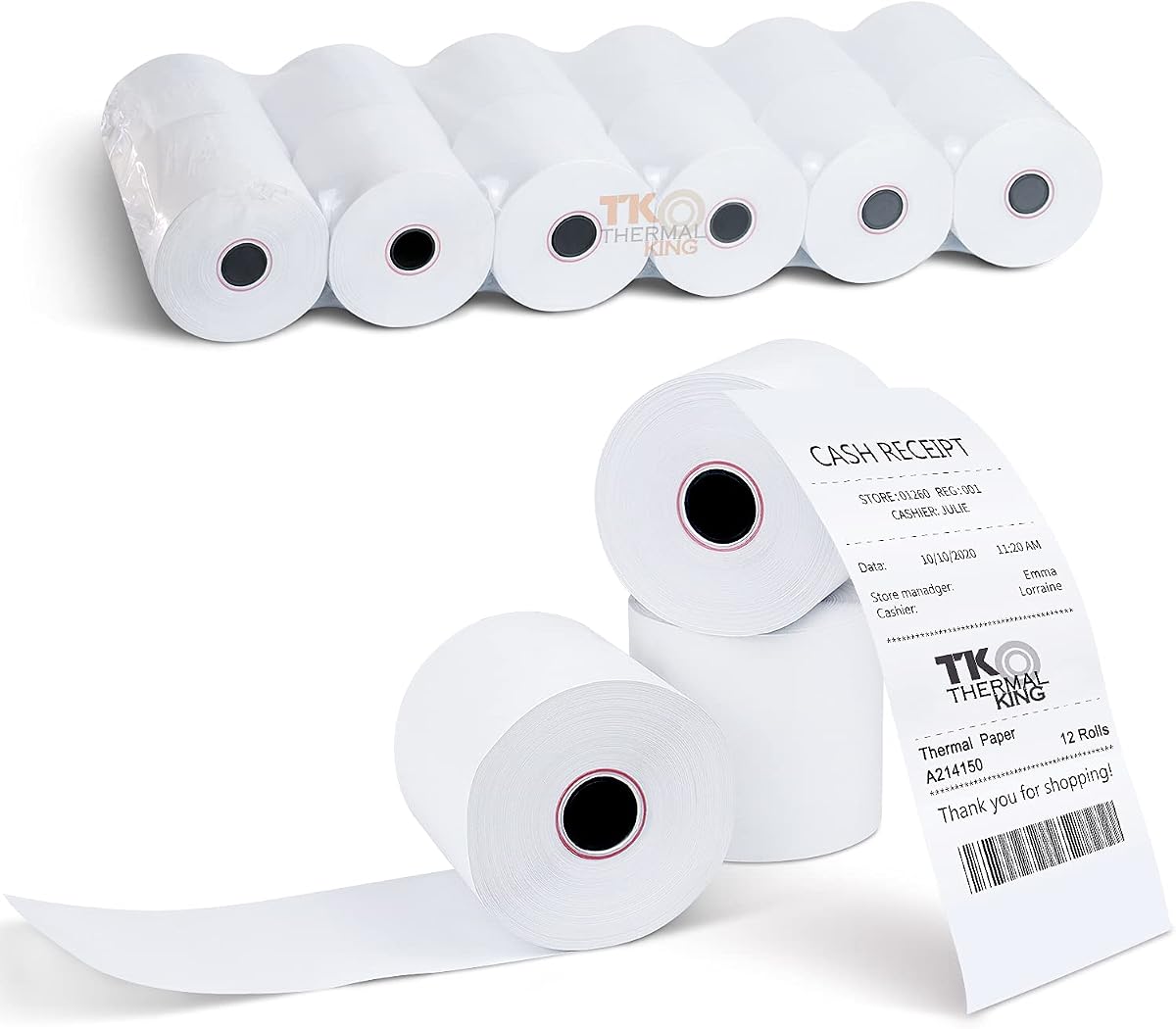 2 1/4" x 150' Adding Calculator Thermal Paper 12 Rolls | Terminal POS Cashier Receipt Paper for Adding Machine Calculator Cash Registers