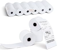 Vista 23 de (50 rollos) Papel térmico de 2 1/4 pulgadas x 230 pies, papel de recibo POS para caja registradora de negocios minoristas, se adapta a la mayoría