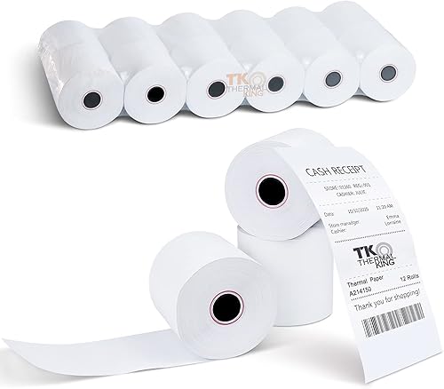 Miniatura 22 de (10 rollos) Papel térmico de 2 1/4" x 165', papel de recibo POS para caja registradora de negocio minorista, se adapta a la mayoría de terminales