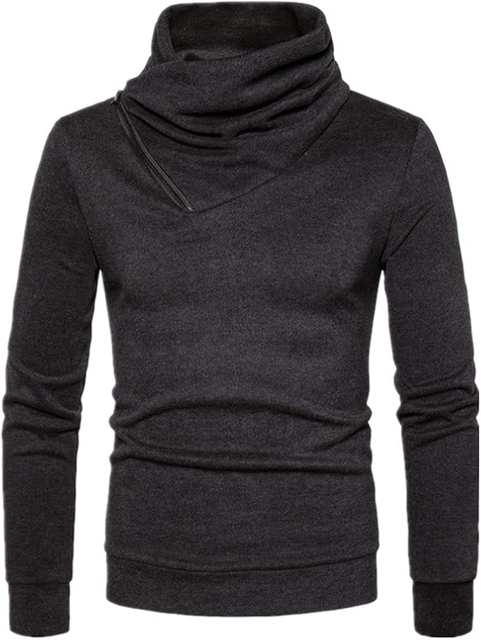 Herren Sweatshirt Mit Halbreißverschluss - Warmes Winter-Sweatshirt Mit Hohem Kraen