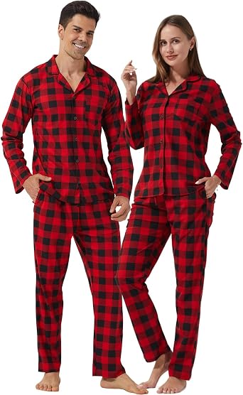 Family Christmas Matching Pyjama Set for Couples with Pockets