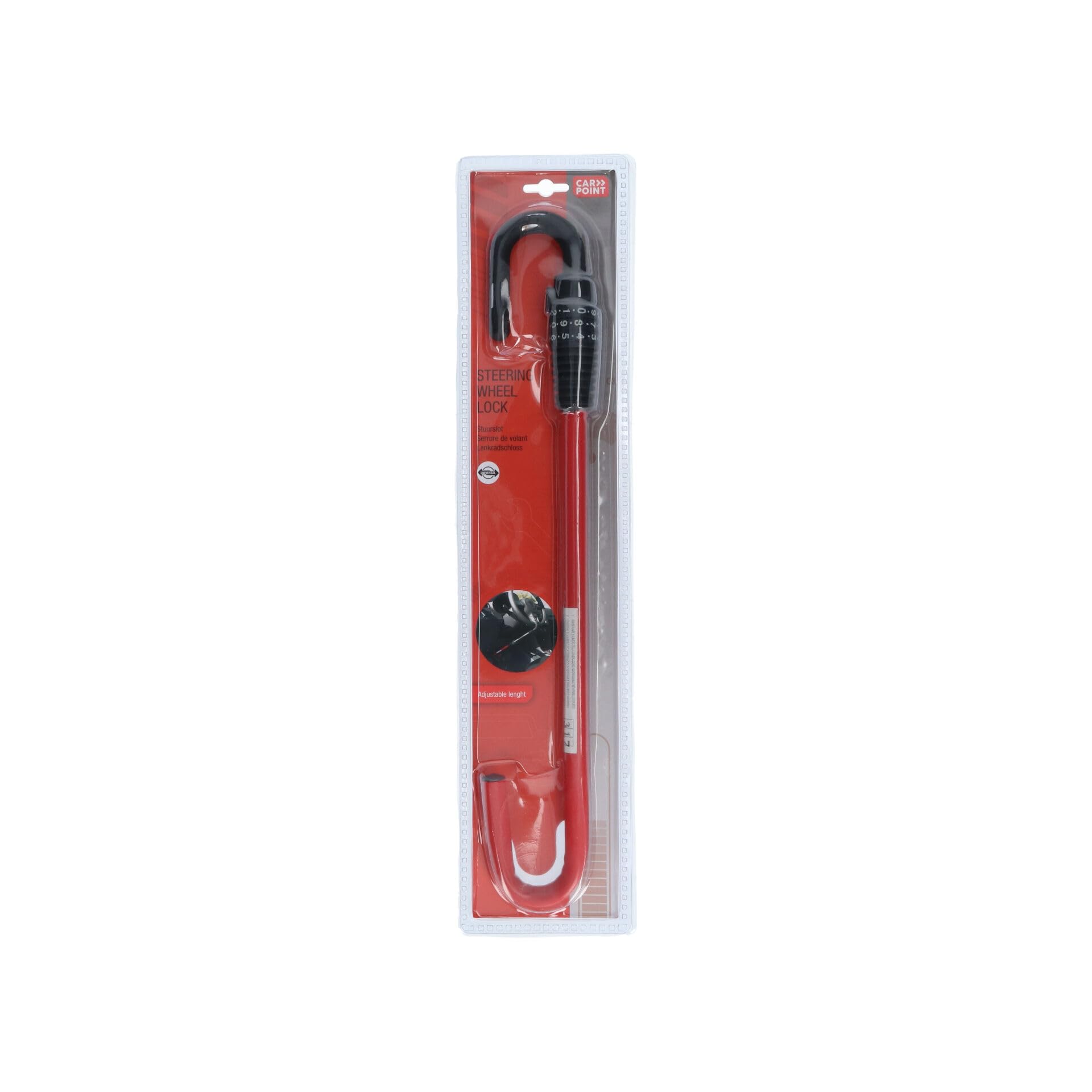 Carpoint Serrure de Volant avec Serrure à Combinaison, Noir/Rouge