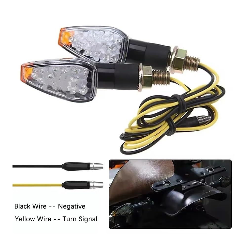 Generique Moto Arrière Lampe Clignotants Universels À 14 LED Pour Motos, 12V, Indicateur Arrière, Feu