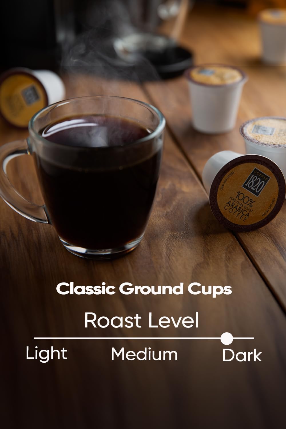 Amazon.com: Caf 1820 Classic Ground Coffee Cups, Premium Costa Rican Dark  Roast, 100% Arabica, Compatible with Keurig Machines, 48 Pods : Grocery &  Gourmet Food