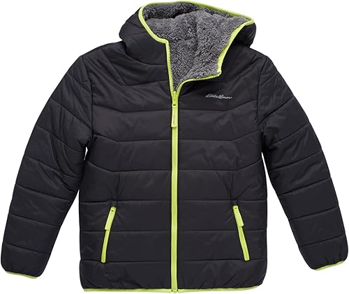 Miniatura 2 de Eddie Bauer Chaqueta reversible para niños - Abrigo acolchado con capucha con forro polar ligero para niños (5-20)