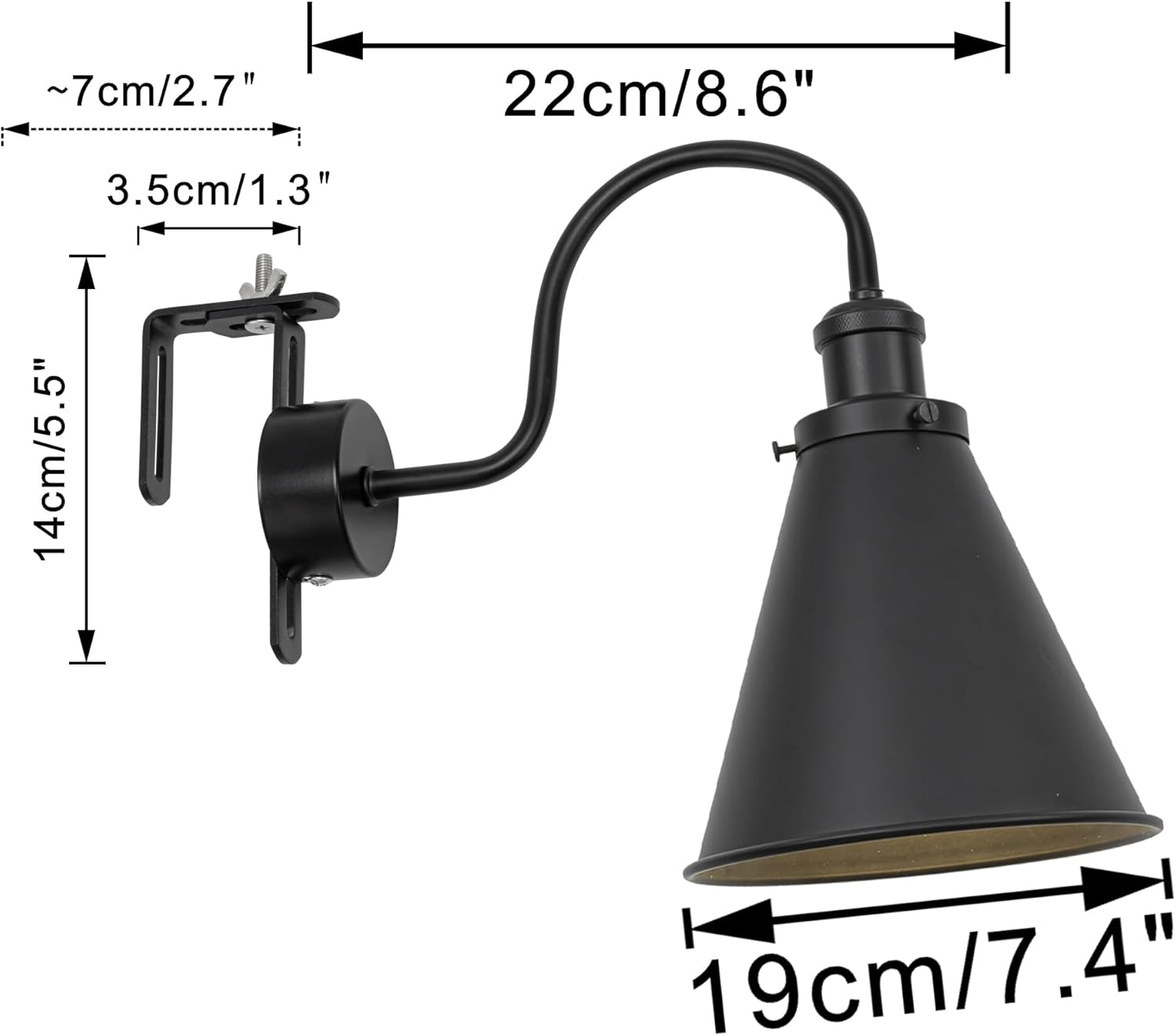 Set of Two Bedside Lamp No Electrical Installation Required Rechargeable Battery Remote Timer Dimming Bulb Gooseneck Stem Vintage Design for Rental Reading Children‘s Room