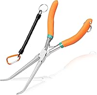 Vista 11 de Alicates de punta de aguja extra largos para hacer joyería de 7 pulgadas con mandíbula dentada, herramienta removedora de anzuelos de pesca