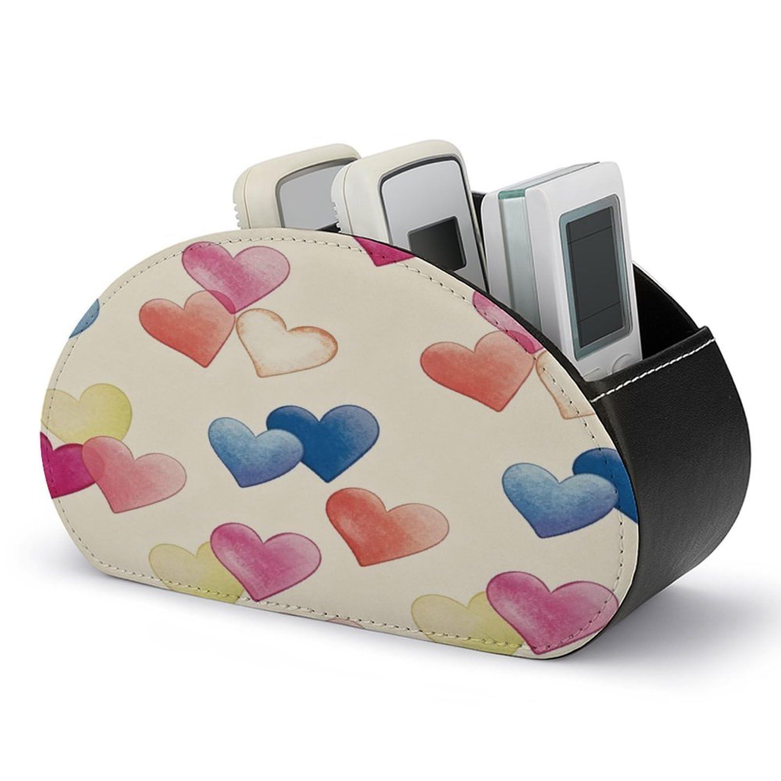 Btcowzrv Style Love Heart Remote Control Holder With 5 Compartments