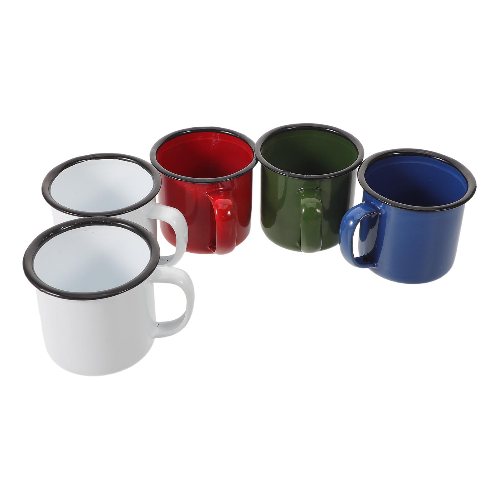 Tasses en émail vintage Gatuida lot de 5 mugs colorés durables pour le café