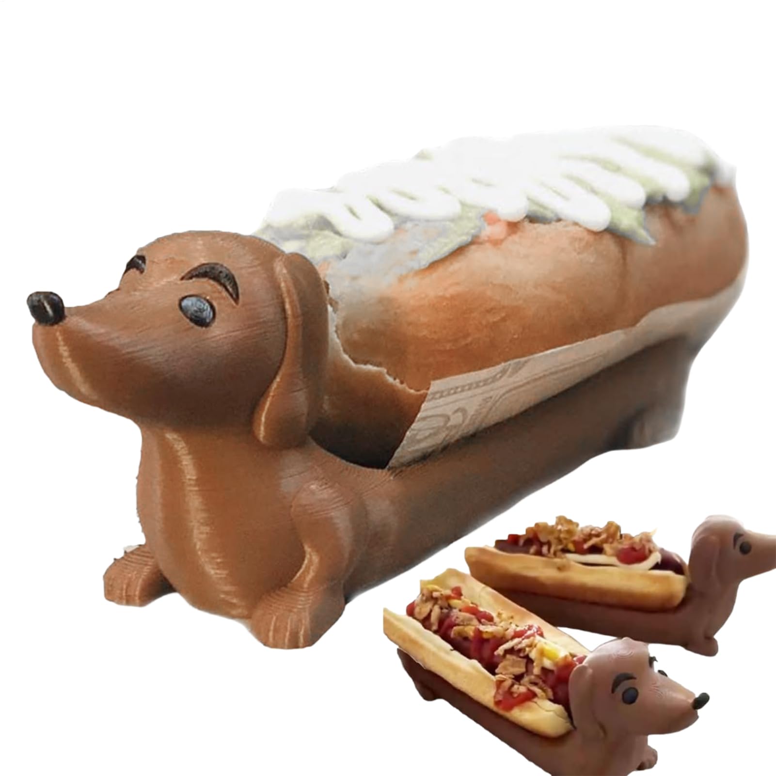 2 Pack Dachshund Tray, Funny Snack Holder, Funny Hot Dogs Sushi Serving Tray, Dachshund Dinner Plate for Home Restaurant Decoration