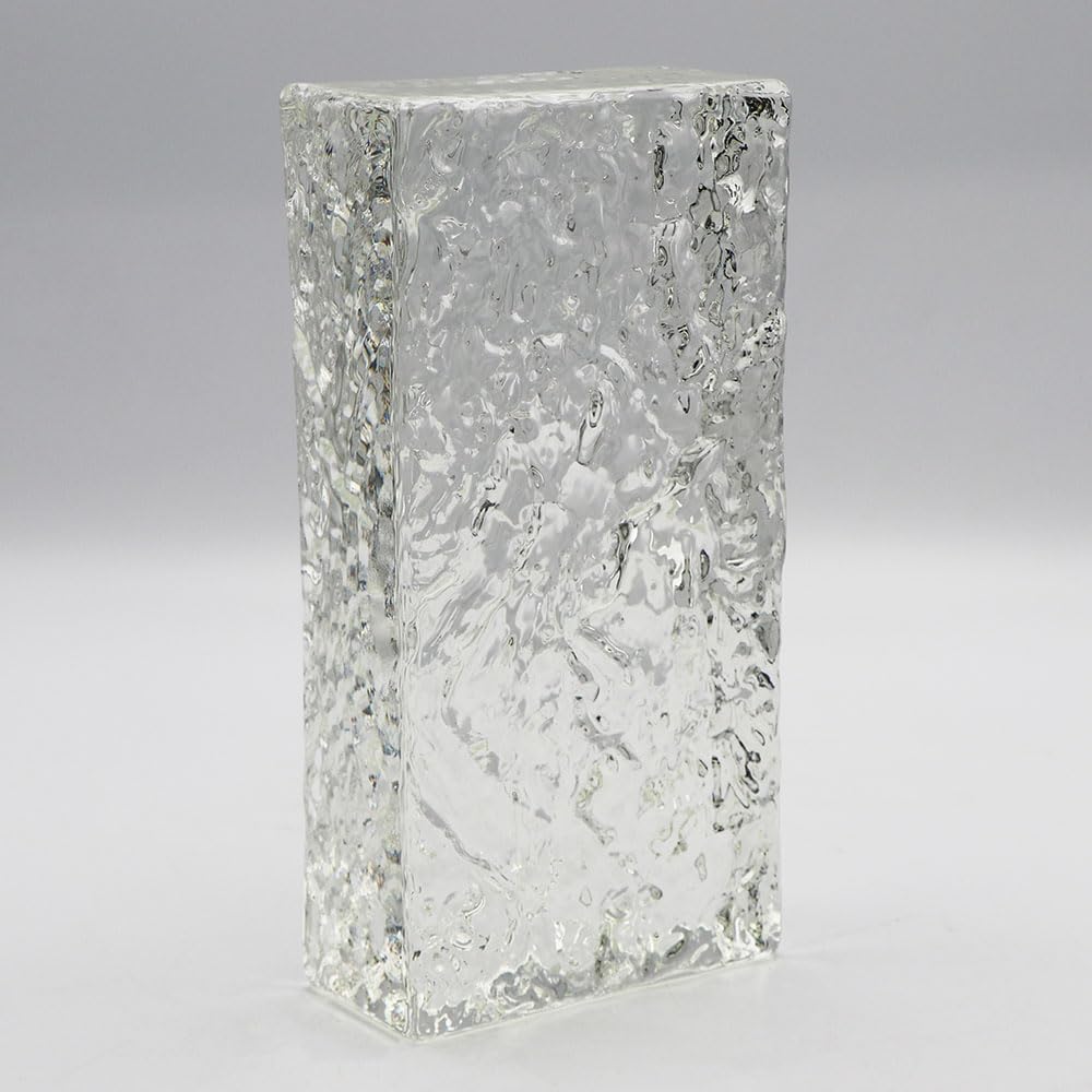 Fuchs Design Crystal Collection Rock - Mattone in vetro trasparente, ca. 20 x 10 x 5 cm