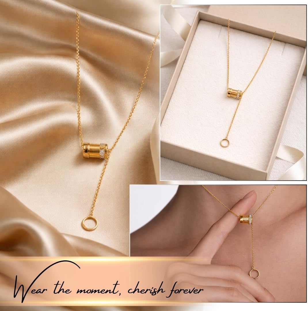 Pendant Snake Chain Necklace for Women gold trendy necklace for womens Dainty Cute Jewellery Minimalist Tarnish-Free Daily Wear Gift for Her Dainty Cute Jewelry gold trendy necklace (Gold Pendant) - Image 2
