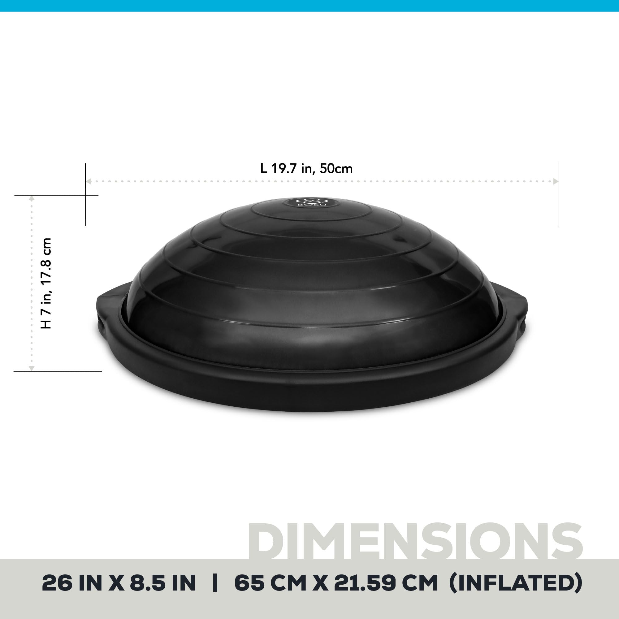 BOSU Sport Balance Trainer, Reisegröße ermöglicht einfachen Transport und Lagerung, 50 cm