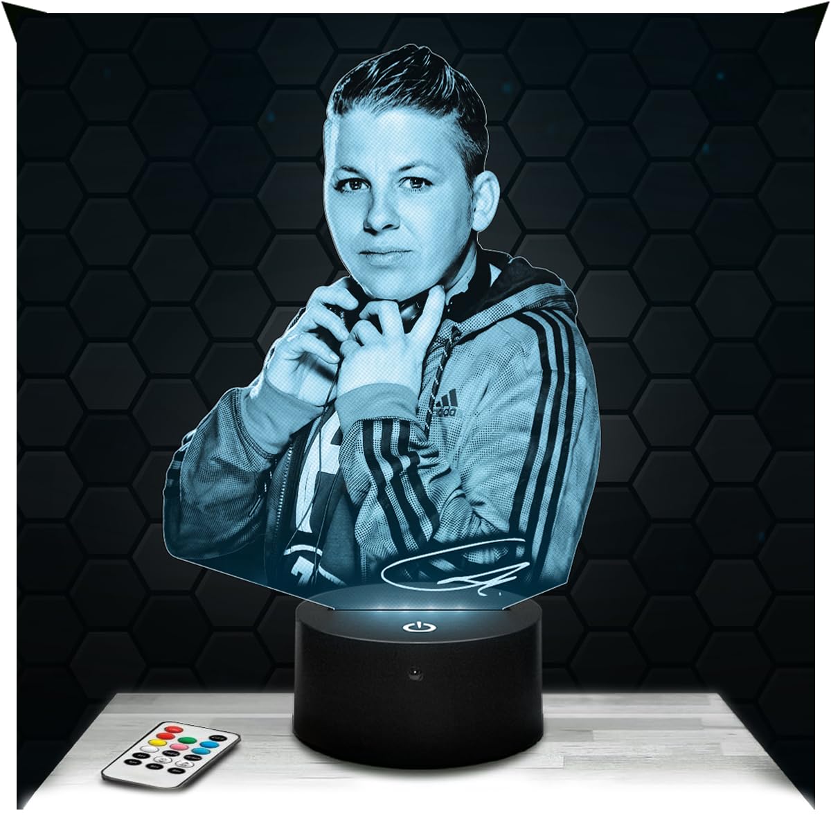 Lampephoto.fr - 3D Lamp Kerstin OTT German Singer, Touch LED Night Light, 3D Hologram Effect, Christmas Birthday Gift Idea for Men and Women, Bedroom Decoration Object