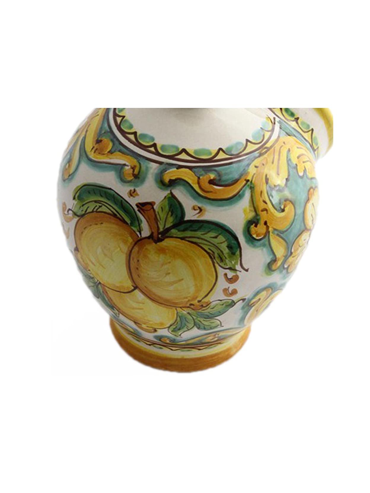 Saliera in ceramica decorata a mano da ceramisti siciliani di Santo Stefano di Camastra limoni art 15