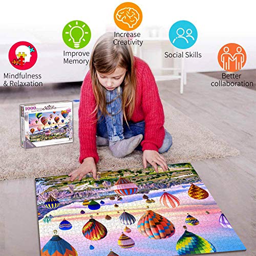 Runlycan Puzzles For Adults 1000 Piece Puzzles For Adults –Hot Air Balloons Landscape Style Jigsaw Puzzle Game Toys Gift thumb #3