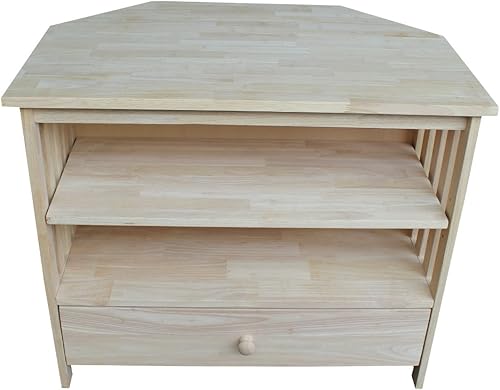 Miniatura 14 de IC International Concepts, Mission Corner Enteinment / Soporte de TV, madera auténtica maciza, madera de parawood resistente, 35 x 24 x 29, montaje